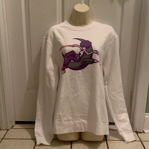 Moonlight Roller Graphic Crewneck Sweatshirt with Purple Illustration